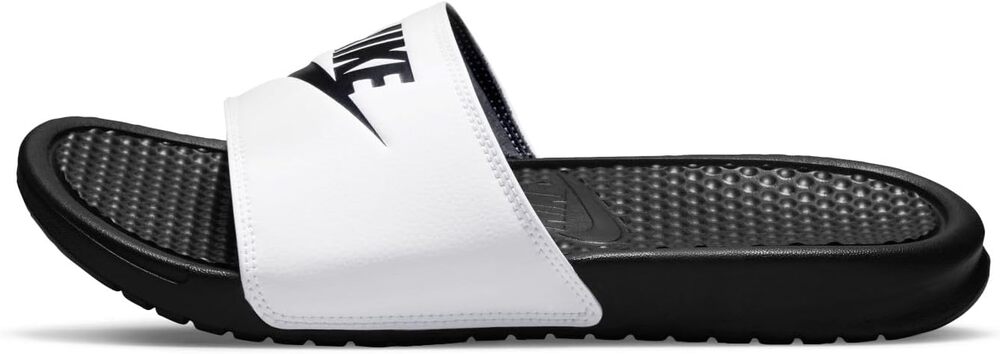NWT Nike Men’s Benassi JDI Slides Sport Sandal White/Black-Black Size 7 Comfort